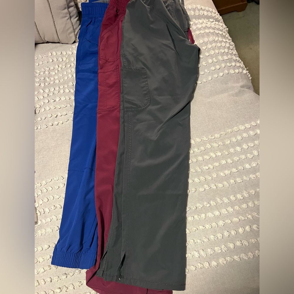 Scrub pants, Scrubstar women’s Charcoal, Royal Blue and Burgundy scrub Pants